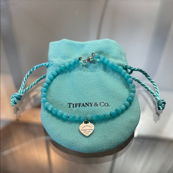 Tiffany & Co. Jewelry - Tiffany & Co. Sterling Silver Amazonite Return to Tiffany Heart Tag Bracelet
